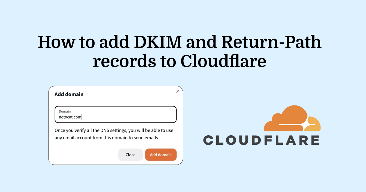 Add Notocat DKIM and Return Path to Cloudflare